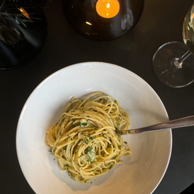 Spaghetti Aglio E Olio med Venta del Baron