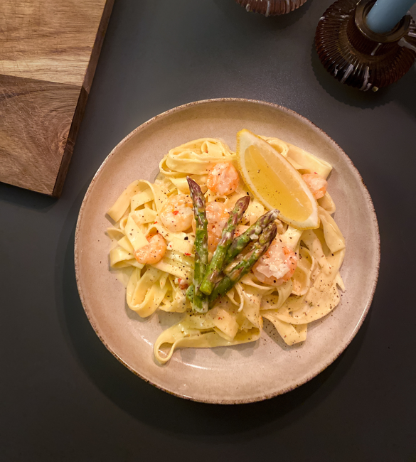 Bilde av Kremet pasta med scampi