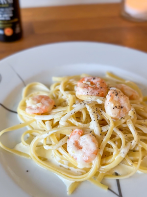 Bilde av Kremet linguine med scampi